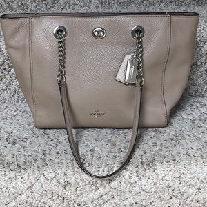 Coach Pebbled Leather Turnlock tote
